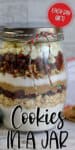 jar of layered ingredients to make cookies