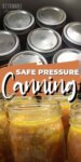 CANNING jars in canner, top + filled jars, bottom