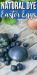 hard boiled egg dyed with blueberries