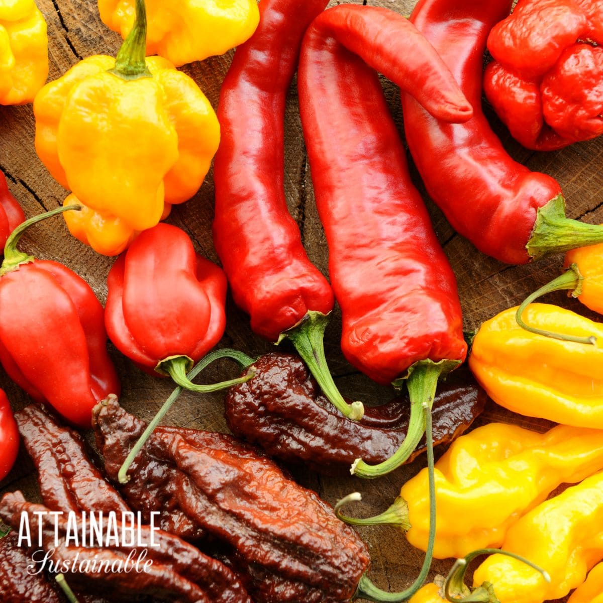colorful hot peppers.