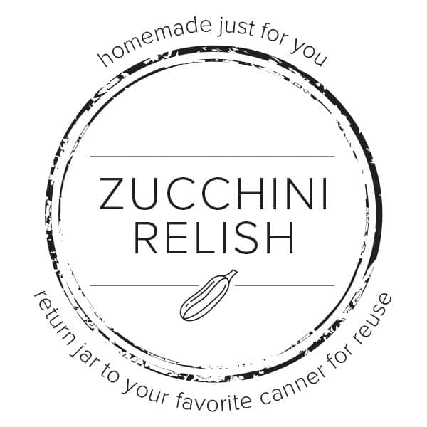 printable label for zucchini relish.