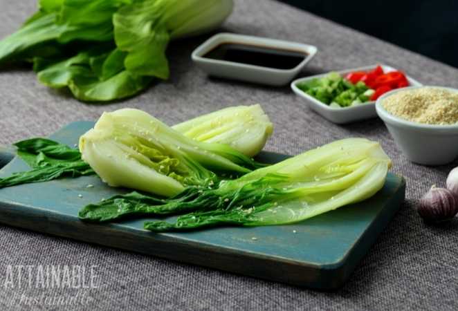 Sauteed Bok Choy on a plattter