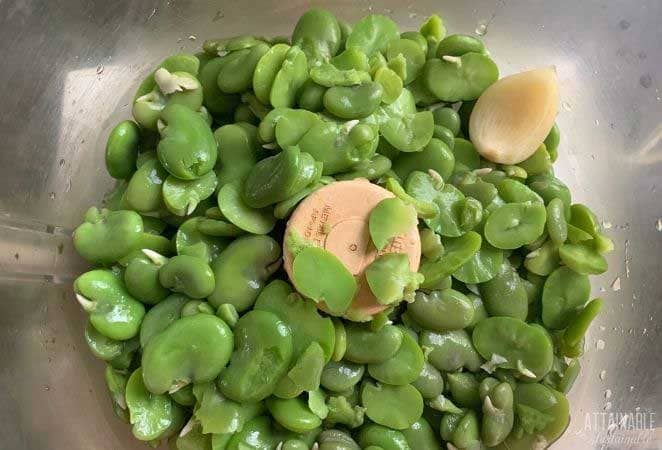 green beans in a food processor