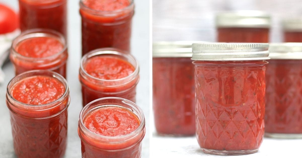 pizza sauce in canning jars