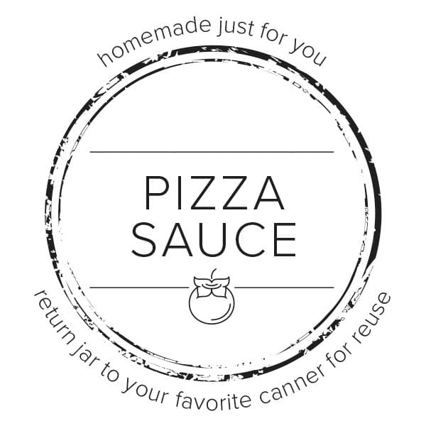 pizza sauce canning label.