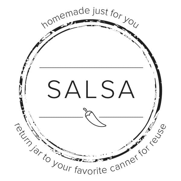 label for canned salsa.