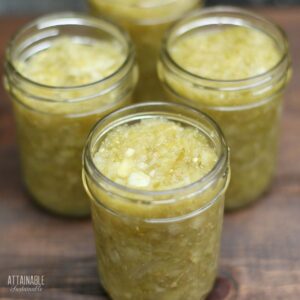 chow chow relish in jars.