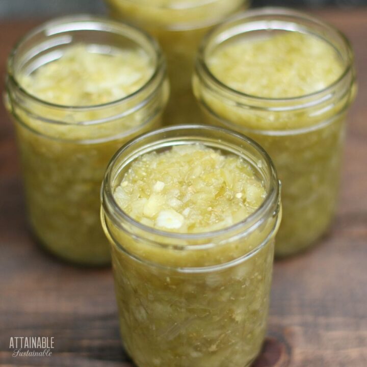 chow chow relish in jars.