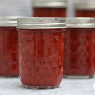 jars of home canned pizza sauce