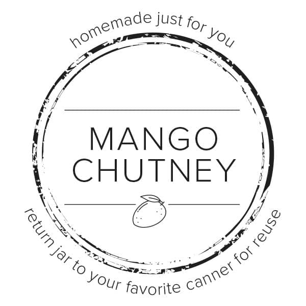 mango chutney canning label.
