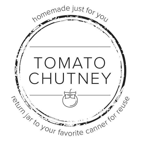 tomato chutney canning label.