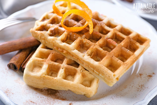 waffles with ribbons of orange