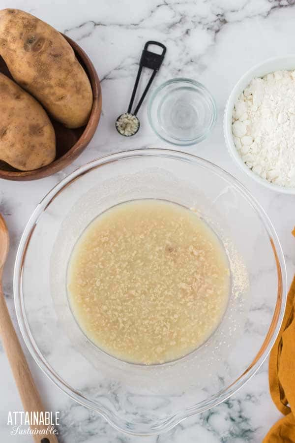 proofing yeast in a clear bowl