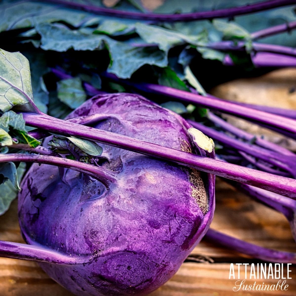 Purple kohlrabi harvested.