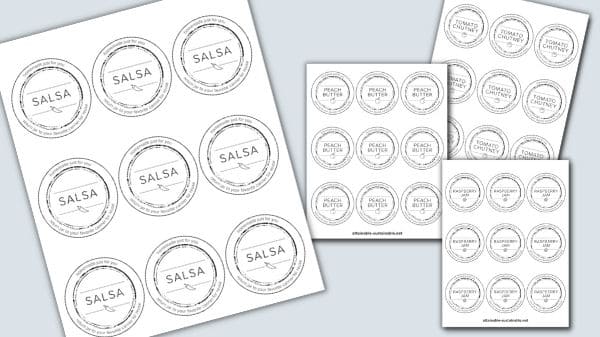 canning labels on a light blue background.