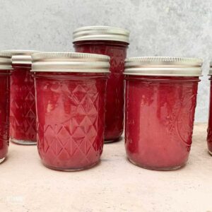 jars of pink jaboticaba jam.