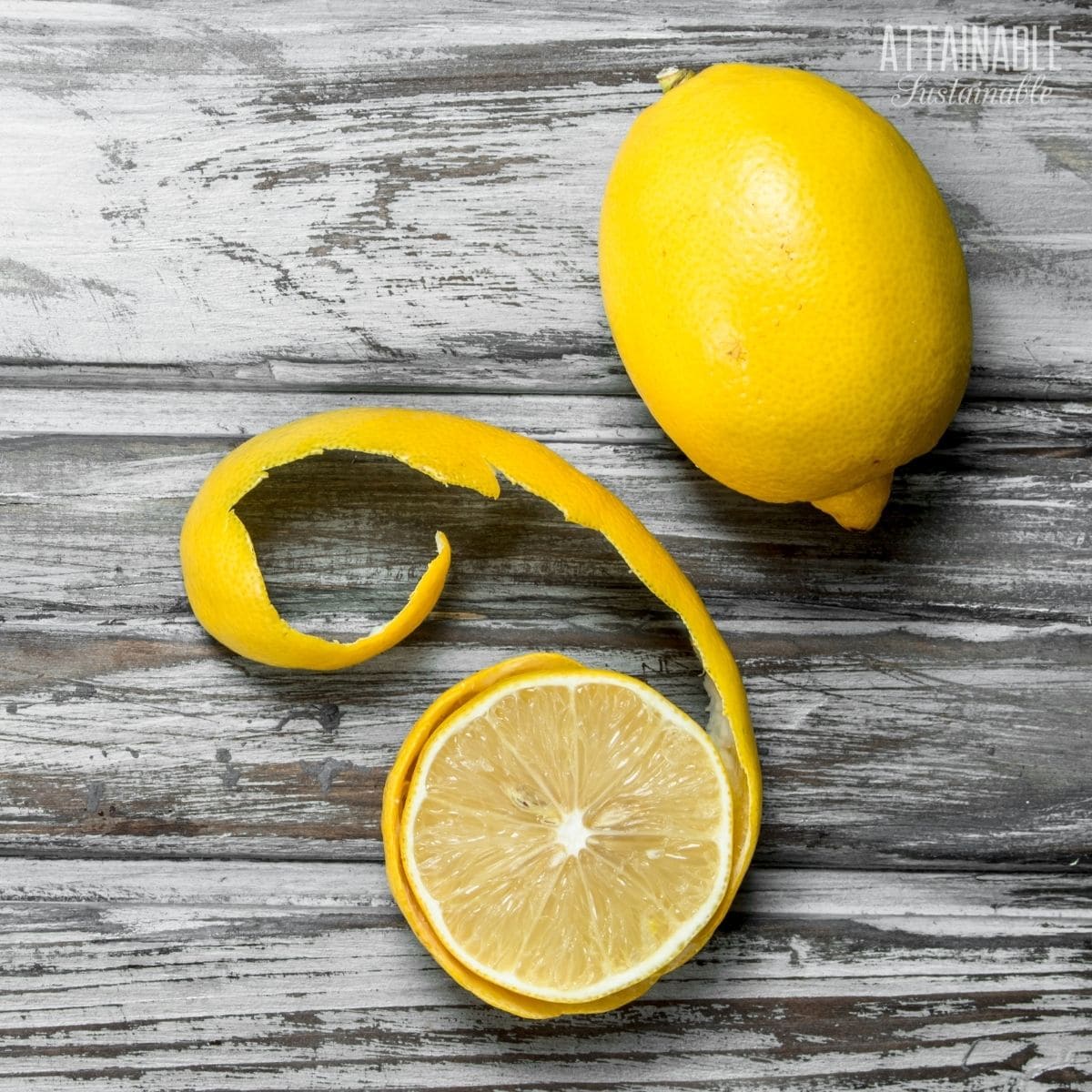 lemon with a twist of peel.