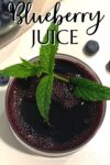 glass of blueberry juice from above.