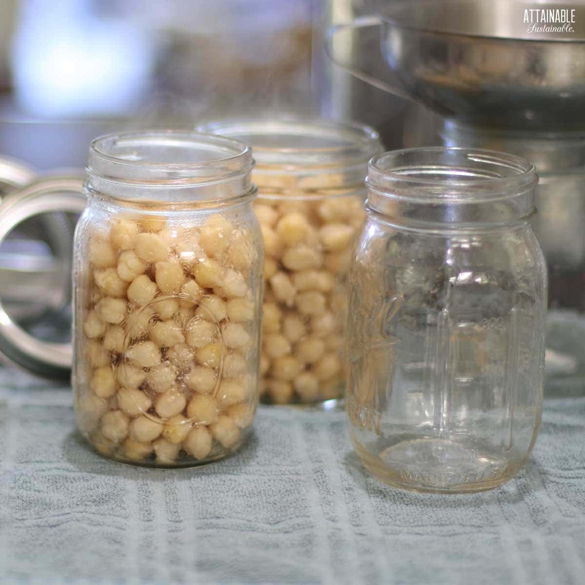 beans in jars.