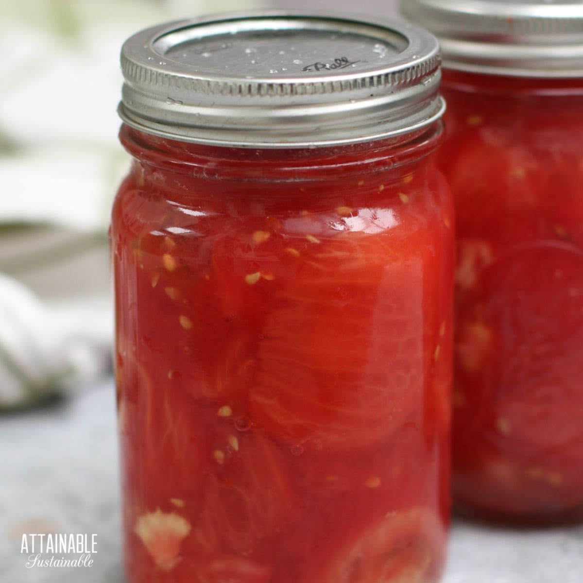 jar of home-canned tomatoes.