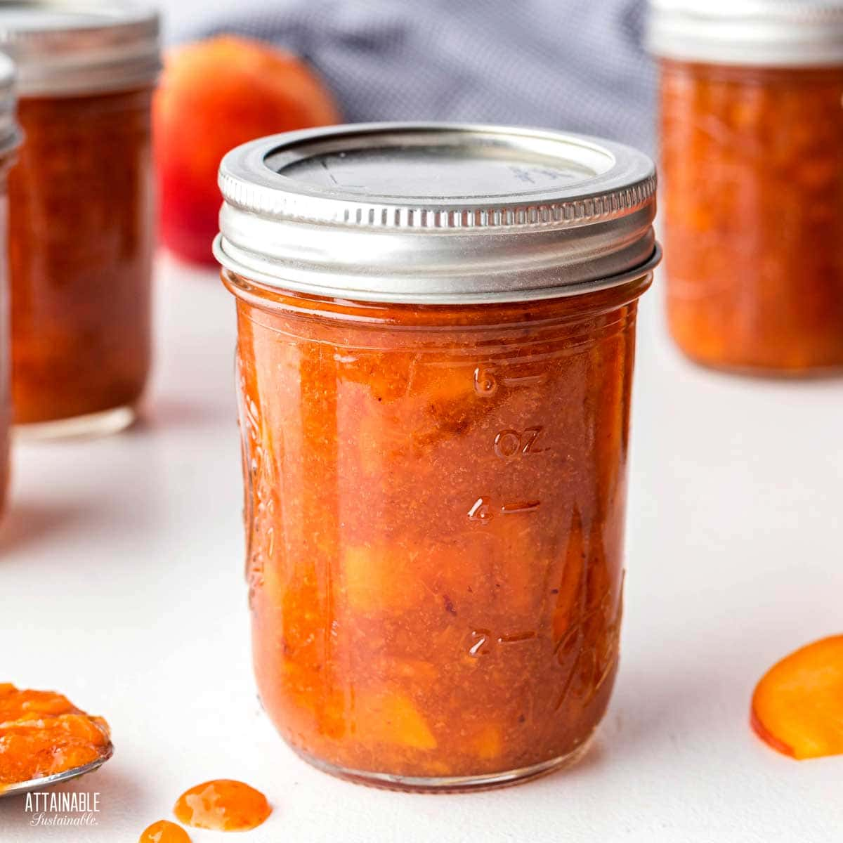 jar of peach preserves.