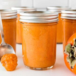 jars of persimmon jam.