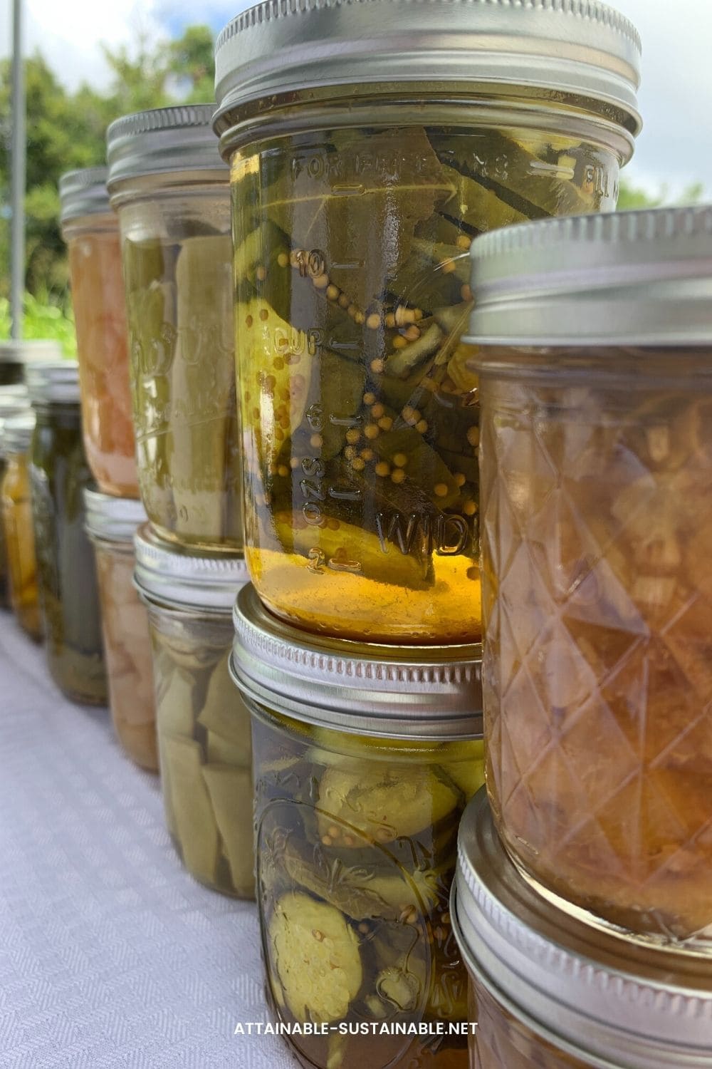 jars of home canned foods.