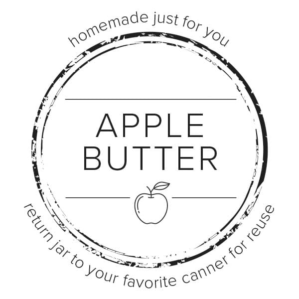 graphic of canning label for apple butter. 