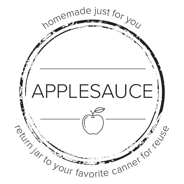 graphic of canning label for applesauce.