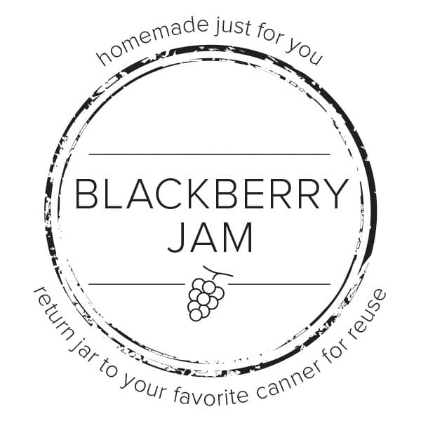 graphic of blackberry jam canning label.