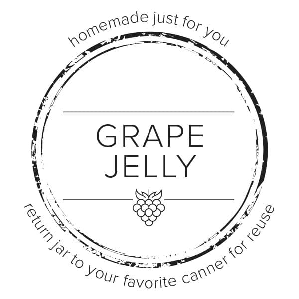 graphic of canning label for grape jelly.