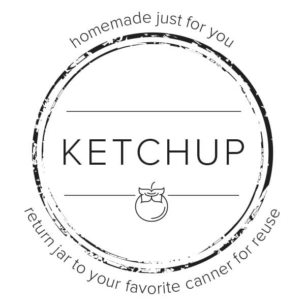graphic of canning label for ketchup.
