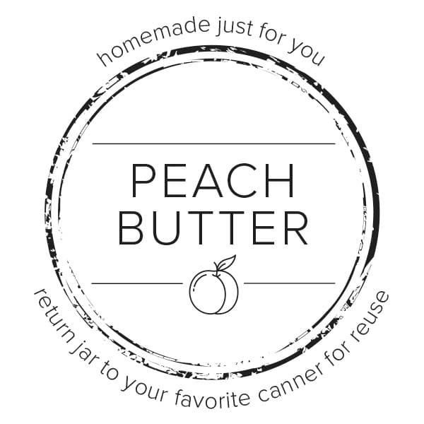 graphic for canning label for peach butter.