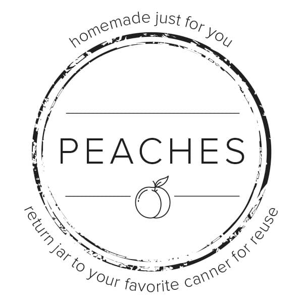 graphic of canning label for peaches.