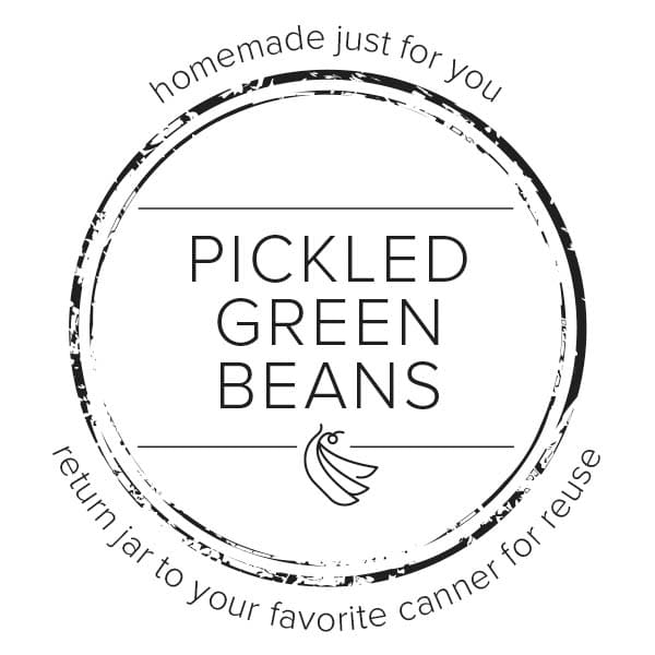 graphic of canning label for pickled green beans.