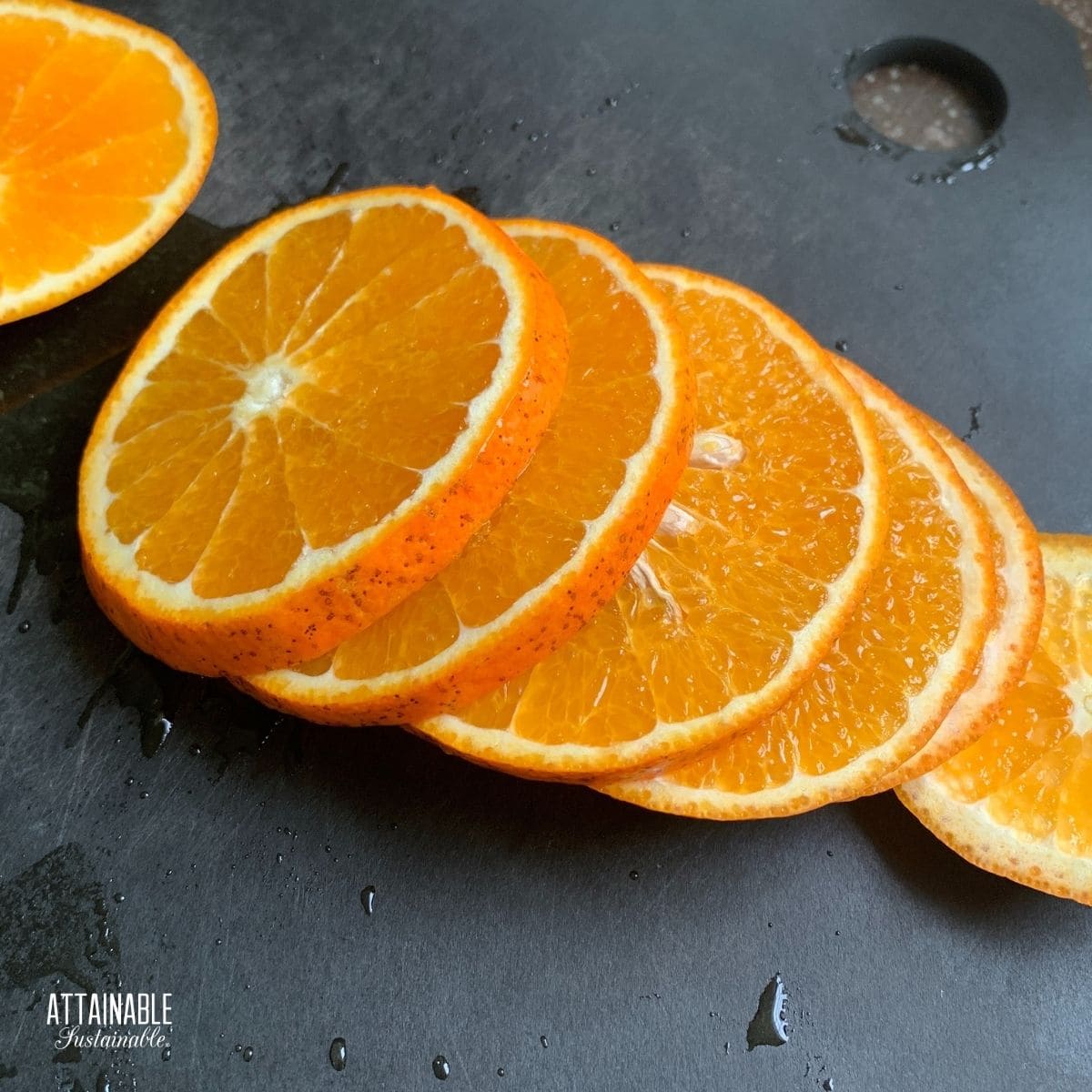 freshly sliced oranges.