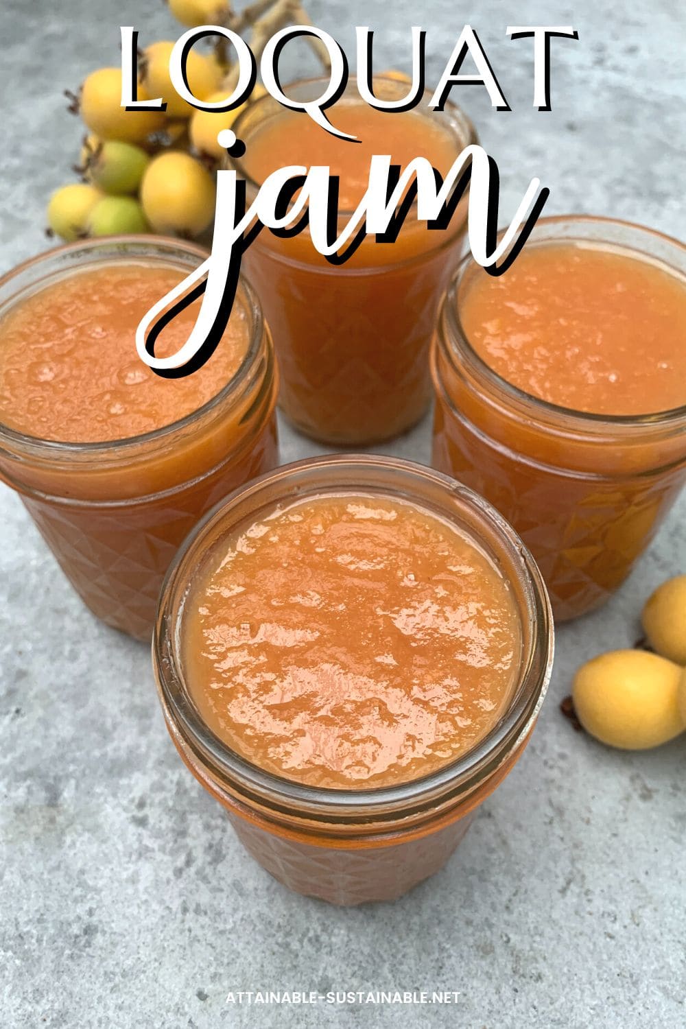 jars of loquat jam, without lids.