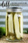 dill pickle spears in a glass jar.