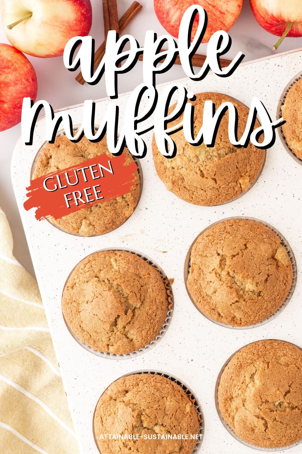 baked muffins in a muffin tin from above.