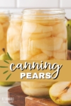 jar of home canned pears.
